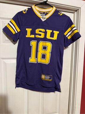 Colosseum LSU Purple and Gold #18 Kids Football Jersey